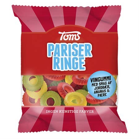 Toms Fruit Rings (Pariser Ringe) 80g Bag (18 Pack)