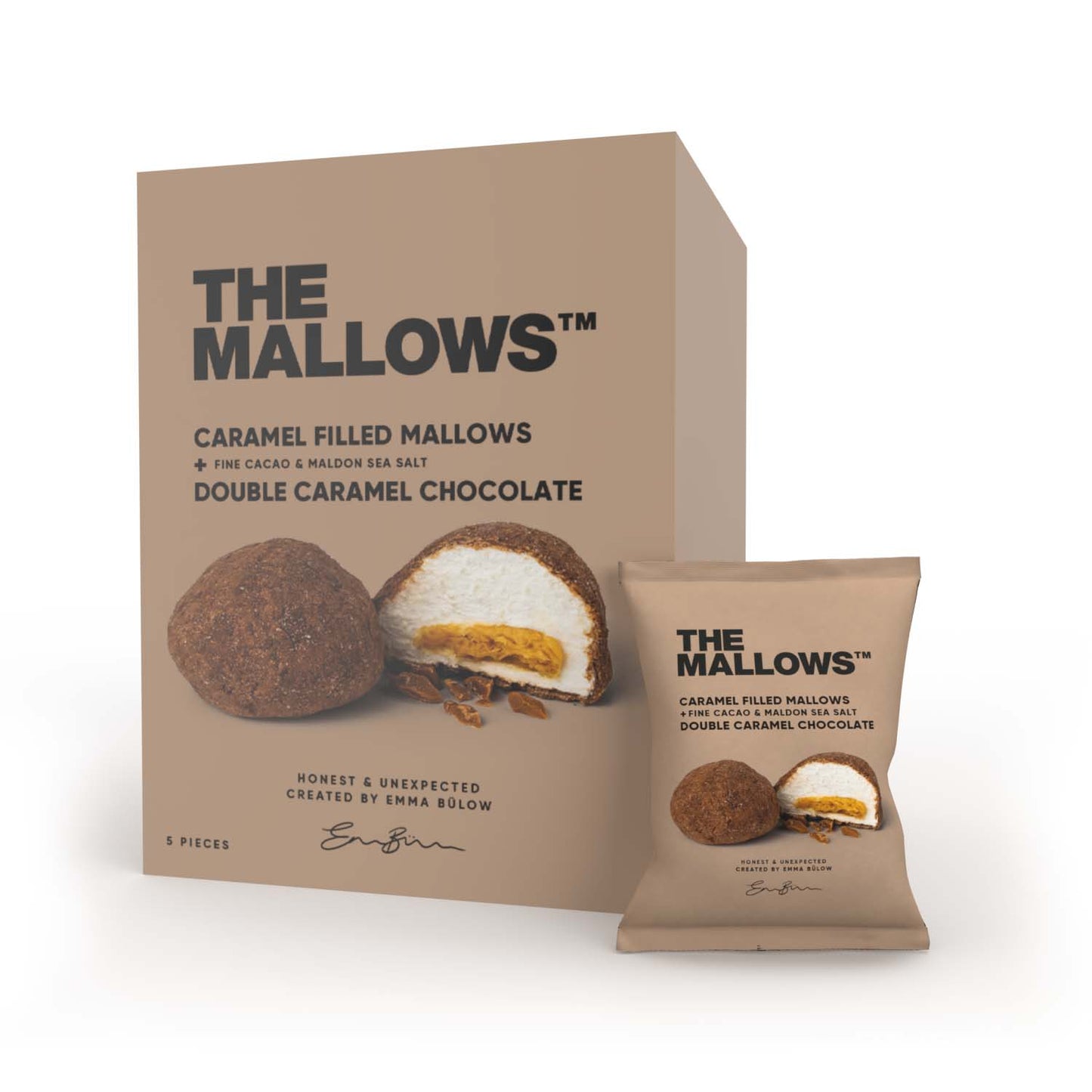 The Mallows Filled Double Caramel Chocolate 55g (12 Pack)