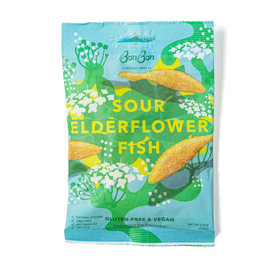 BonBon's Sour Elderflower Fish 150g (14 Pack)