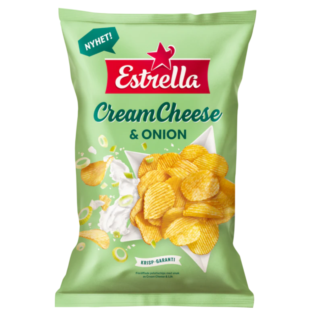 Estrella Cream Cheese & Onion Chips 175g Bags (February) (21 Pack)