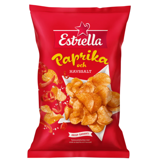 Estrella Paprika & Sea Salt Chips 175g Bags (February) (21 Pack)