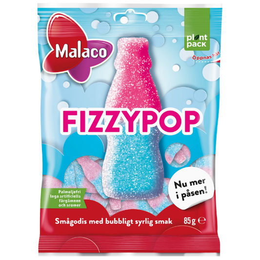 Malaco Swedish Fizzypop 85g Bags (28 Pack)