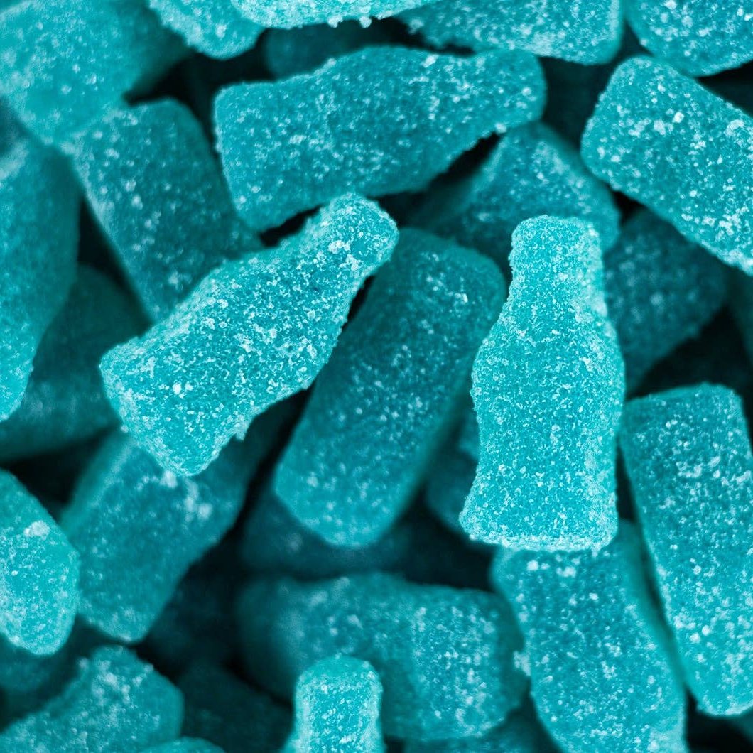 Jellioo Swedish Sour-ish Blue Raspberry Bottles 2.20lbs