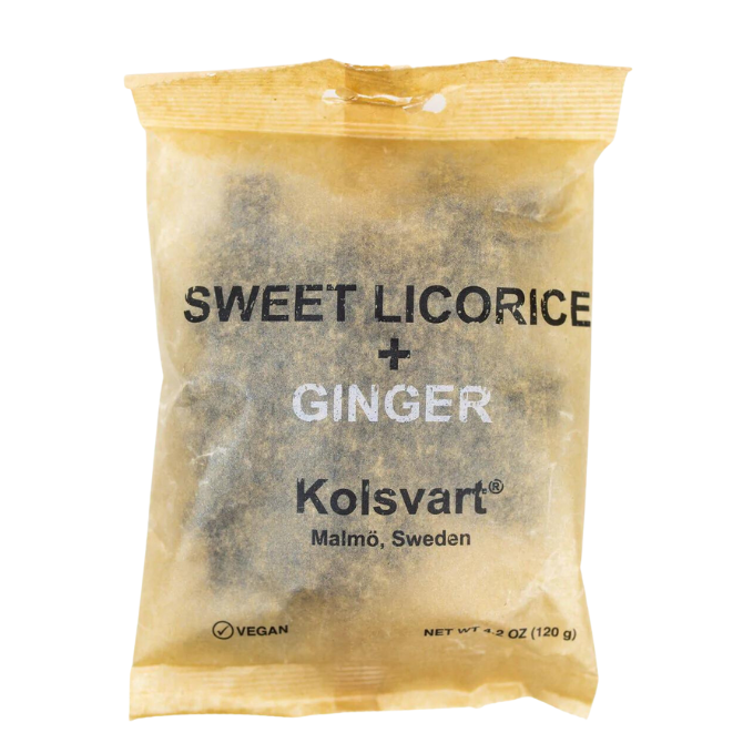 Kolsvart Sweet Licorice & Ginger Swedish Fish 4.2oz Bag (15 Pack)