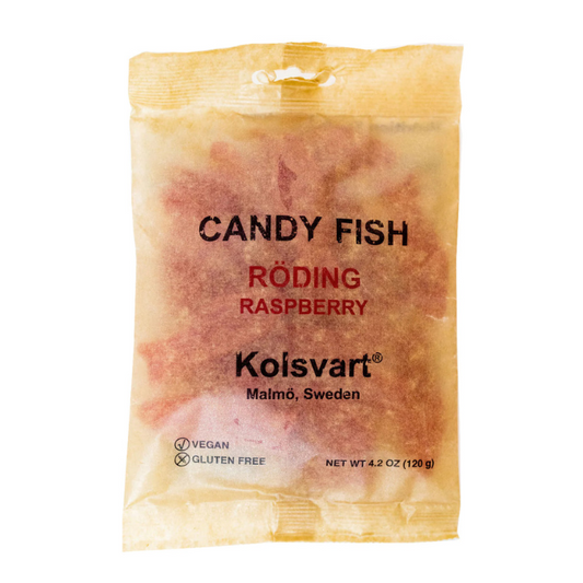 Kolsvart Sweet Raspberry Gummy Swedish Fish 4.2oz Bag (15 Pack)