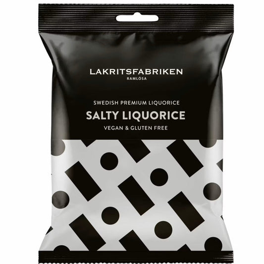 Lakritsfabriken Swedish Salty Licorice 100g Bag (12 Pack)