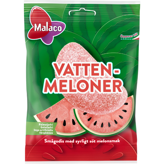 Malaco Swedish Sour Watermelon Slices 90g Bags (28 Pack)