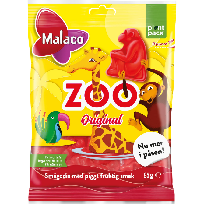 Malaco Swedish Zoo 95g Bag (28 Pack)