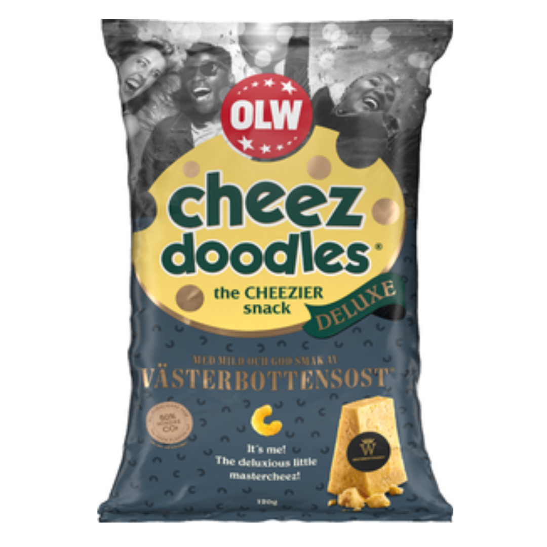 OLW Cheez Doodles Västerbottensost Cheese 120g Bags (February) (24 Pack)