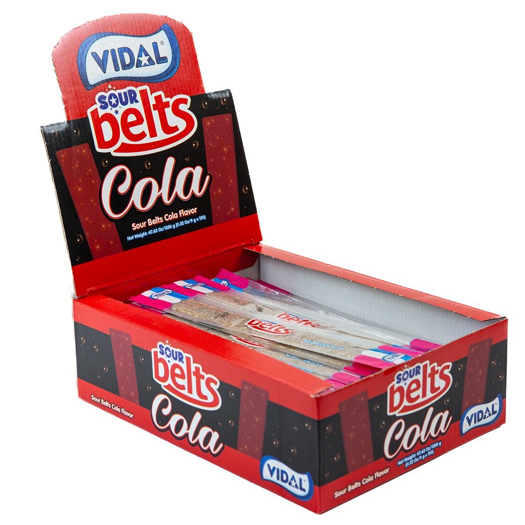 Vidal US Wrapped Sour Cola Belts 2.9lbs