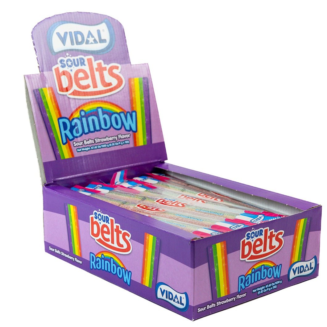 Vidal US Wrapped Sour Rainbow Belts 2.9lbs