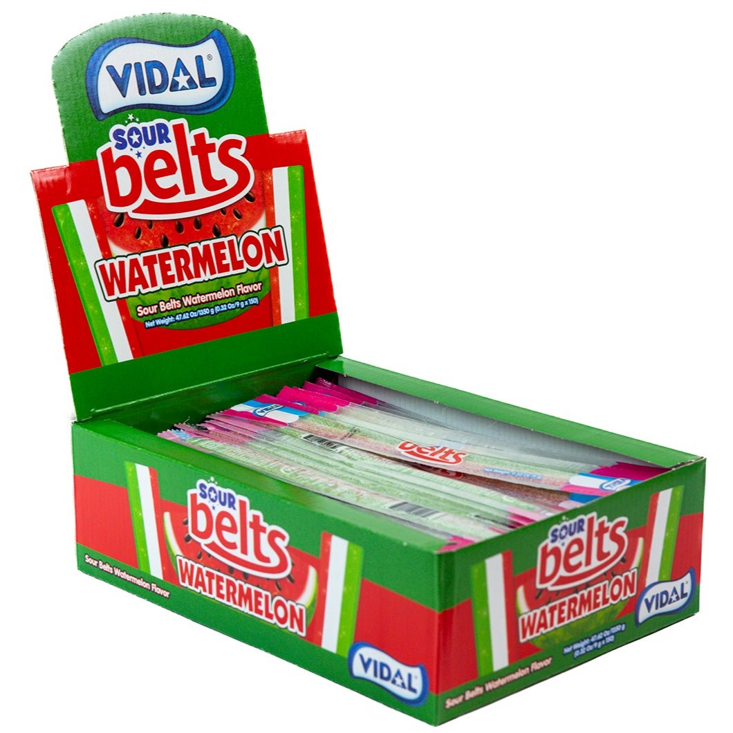 Vidal US Wrapped Sour Watermelon Belts 2.9lbs