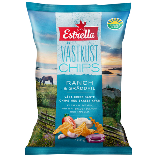 Estrella West Coast Ranch & Sour Cream 180g (February) (10 Pack)