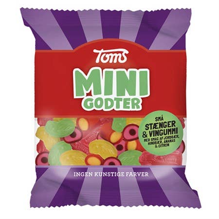 Toms Mini Gummy & Licorice Mix (Godter) 80g Bag (18 Pack)