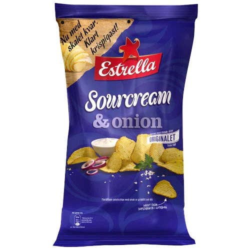 Estrella Sour Cream & Onion Chips 175g Bags (January) (21 Pack)