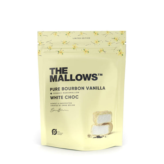 The Mallows Bourbon Vanilla & White Chocolate 90g (12 Pack)