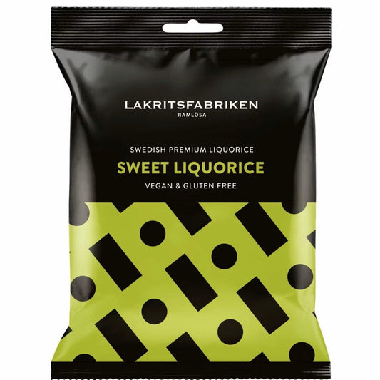 Lakritsfabriken Swedish Sweet Licorice 100g Bag (12 Pack)