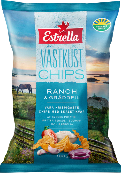 Estrella West Coast Ranch & Sour Cream 180g (February) (10 Pack)